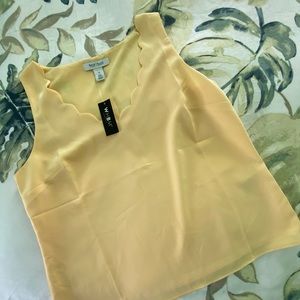 White House Black Market Yellow Shell Top